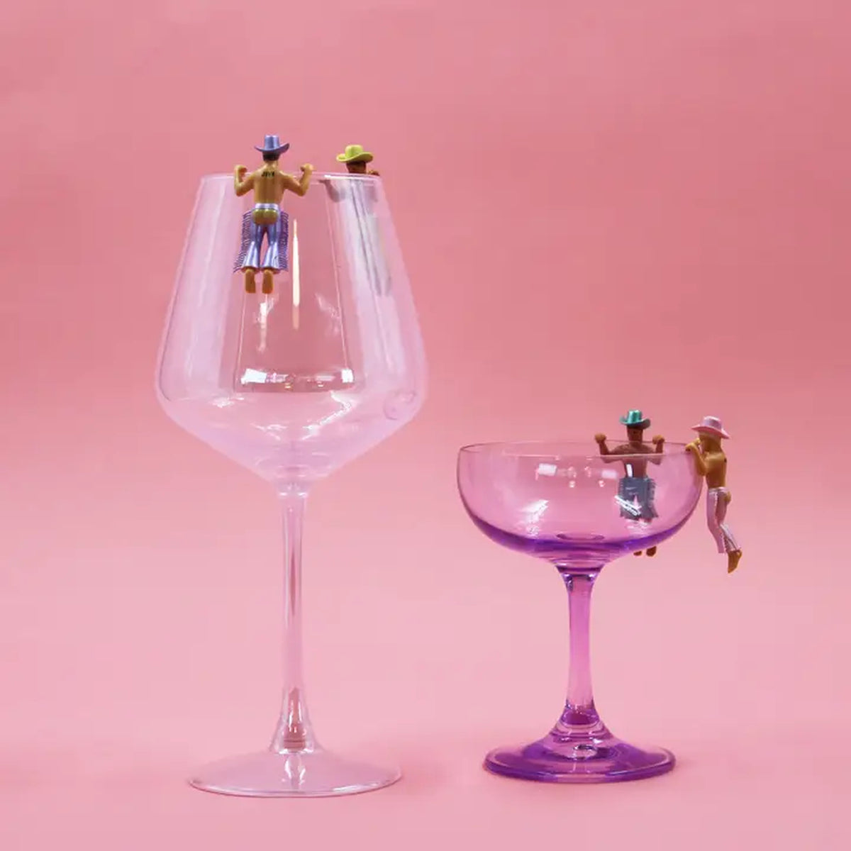 Marqueurs disco en forme de cowboy pour verres colorés