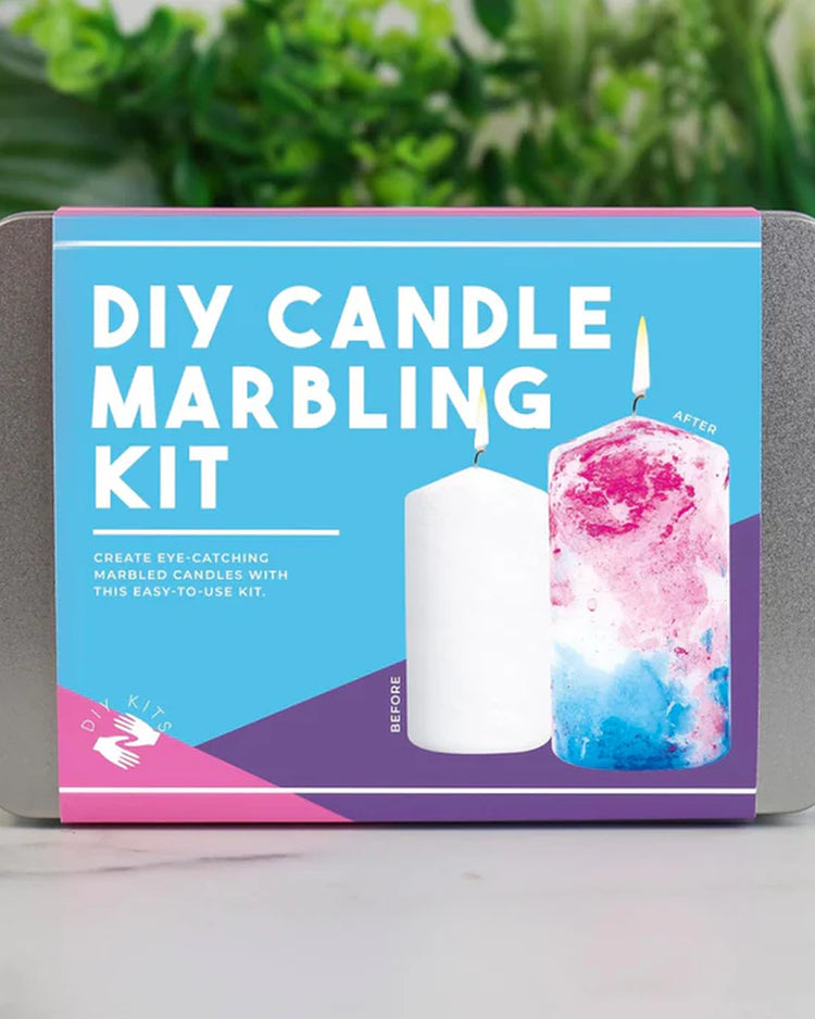 Kit de marbrage pour bougie avec couleurs vives et textures variées