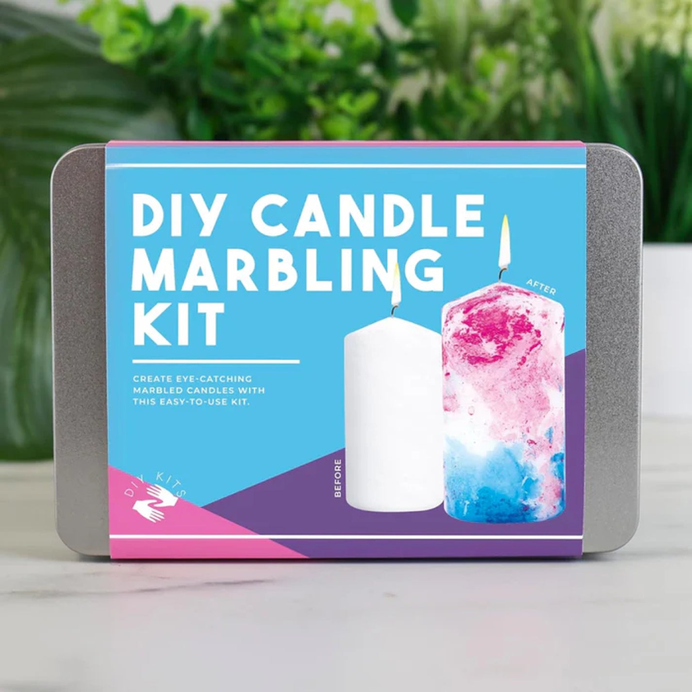 Kit de marbrage pour bougie avec couleurs vives et textures variées