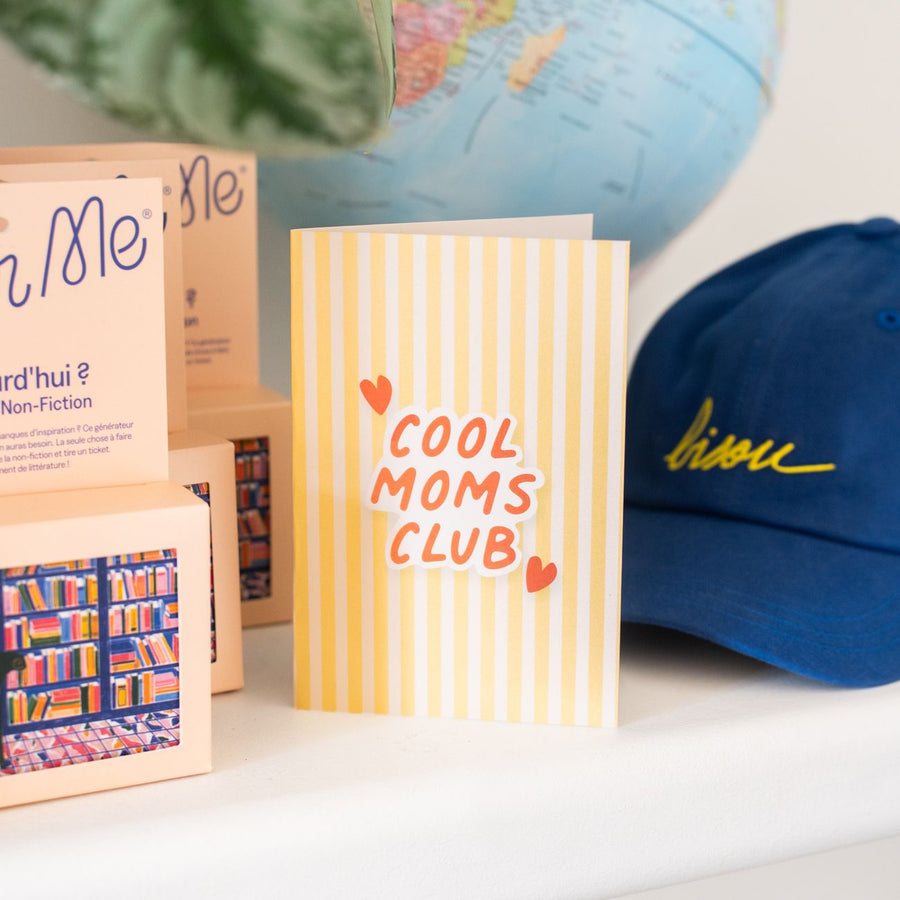 Carte de voeux Cool Mom Club avec illustration colorée et texte