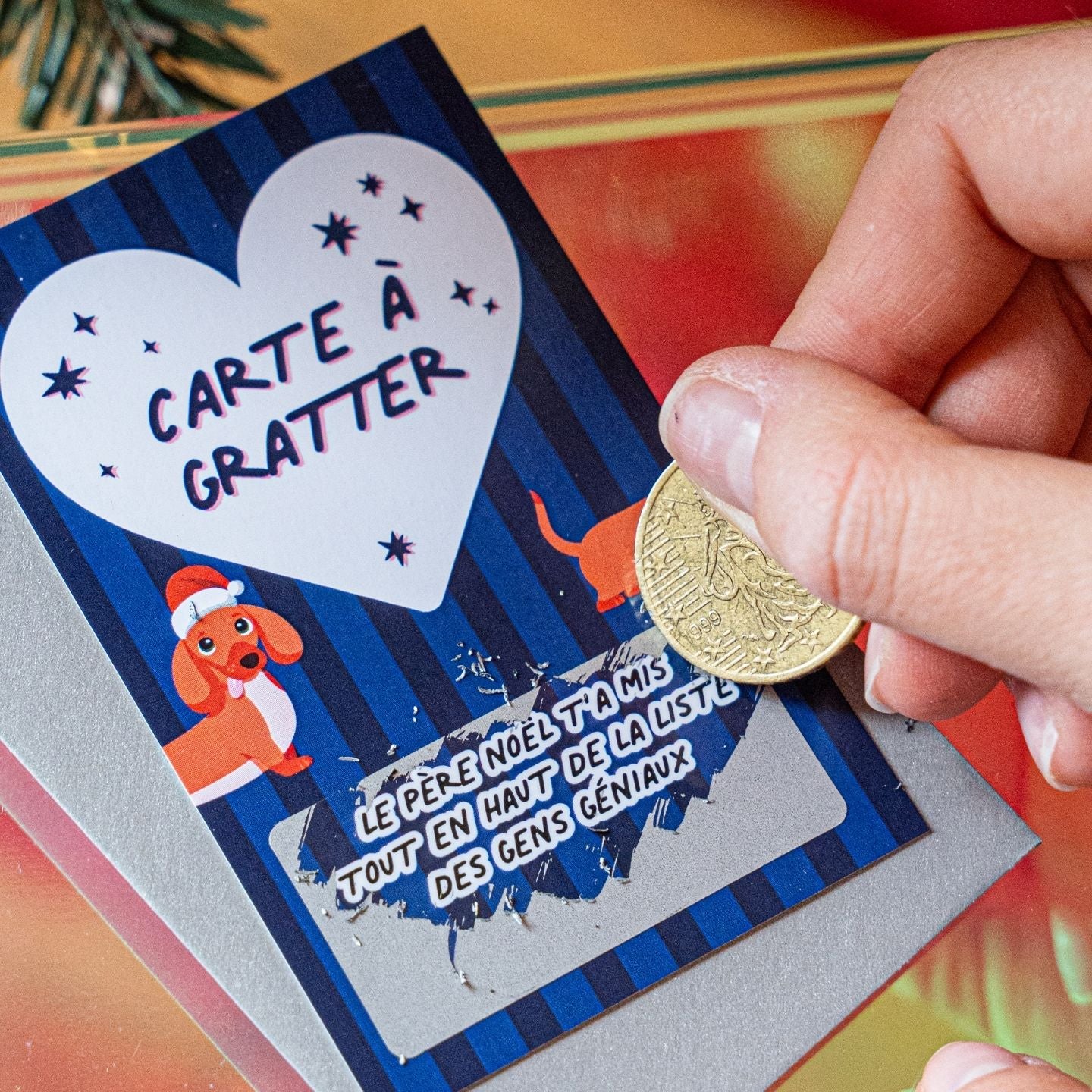 Carte à gratter - Le Père Noël t'a mis tout en haut de la liste des gens géniaux