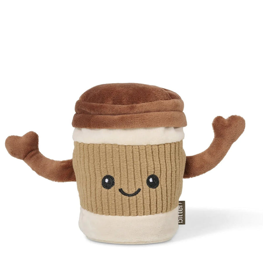 Bouillotte café latte en forme de gobelet avec bras câlins