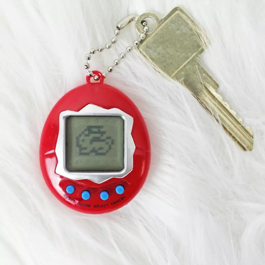 Animal de compagnie virtuel avec un design coloré et mignon.