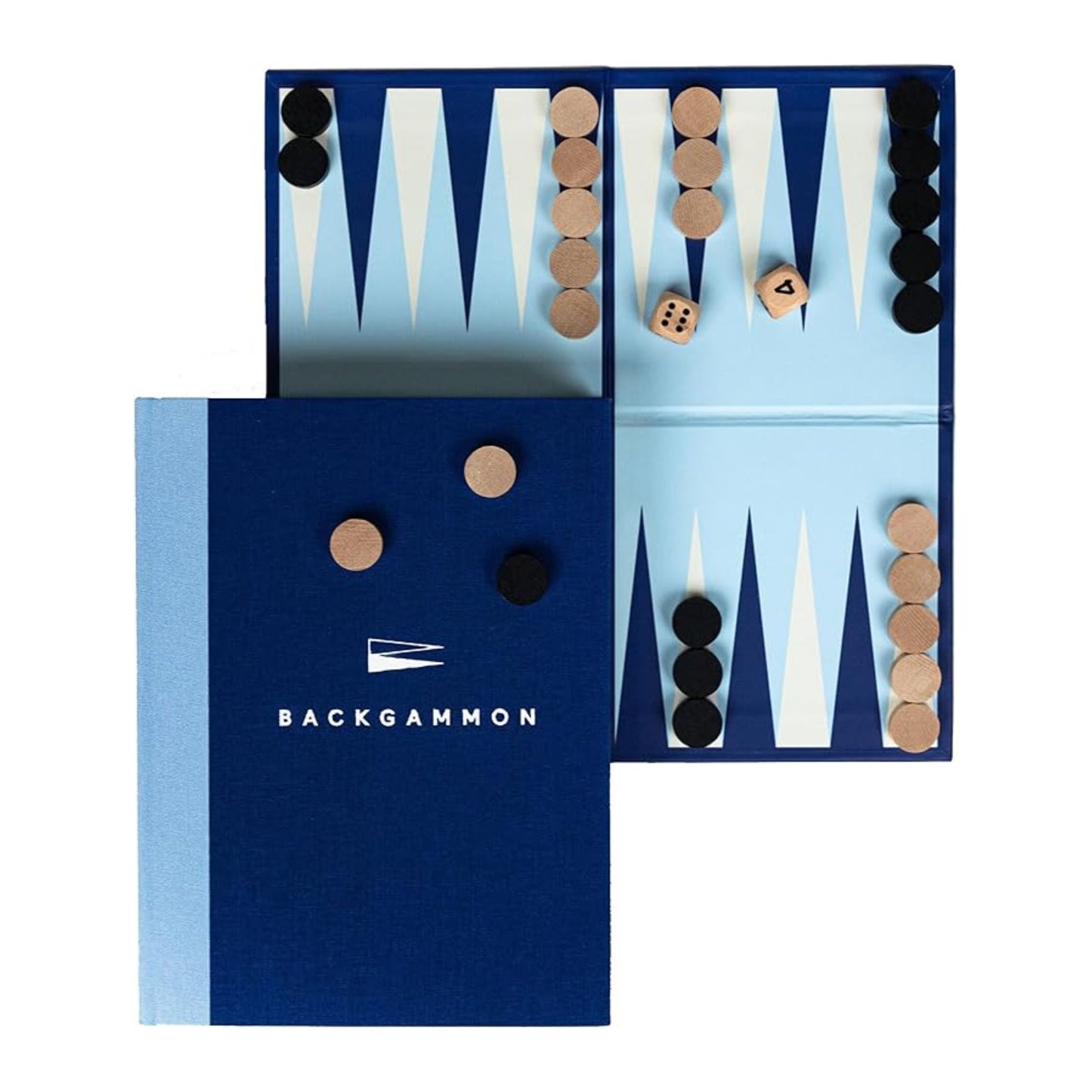 Livre ouvert révélant un backgammon élégant à l'intérieur