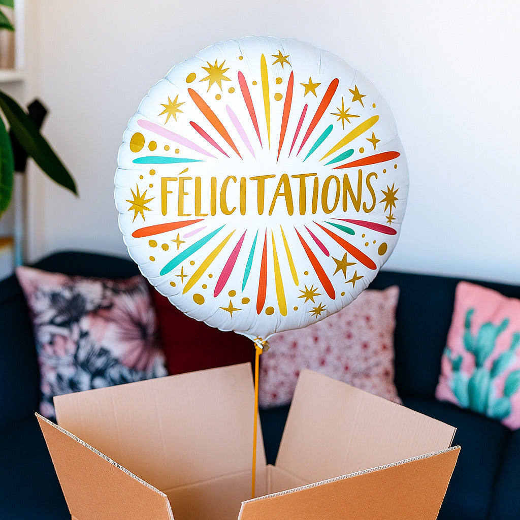 Ballon de félicitations avec un motif coloré et festif
