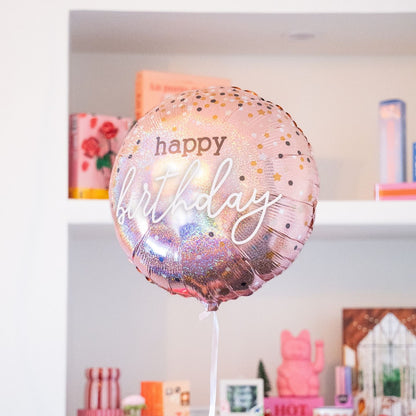 Ballon Happy birthday Glitter Rose