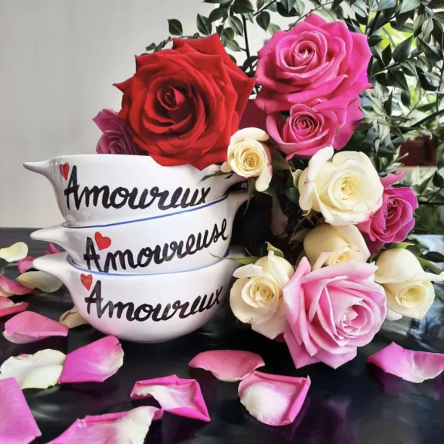 Bol breton vintage avec message d'amour en relief