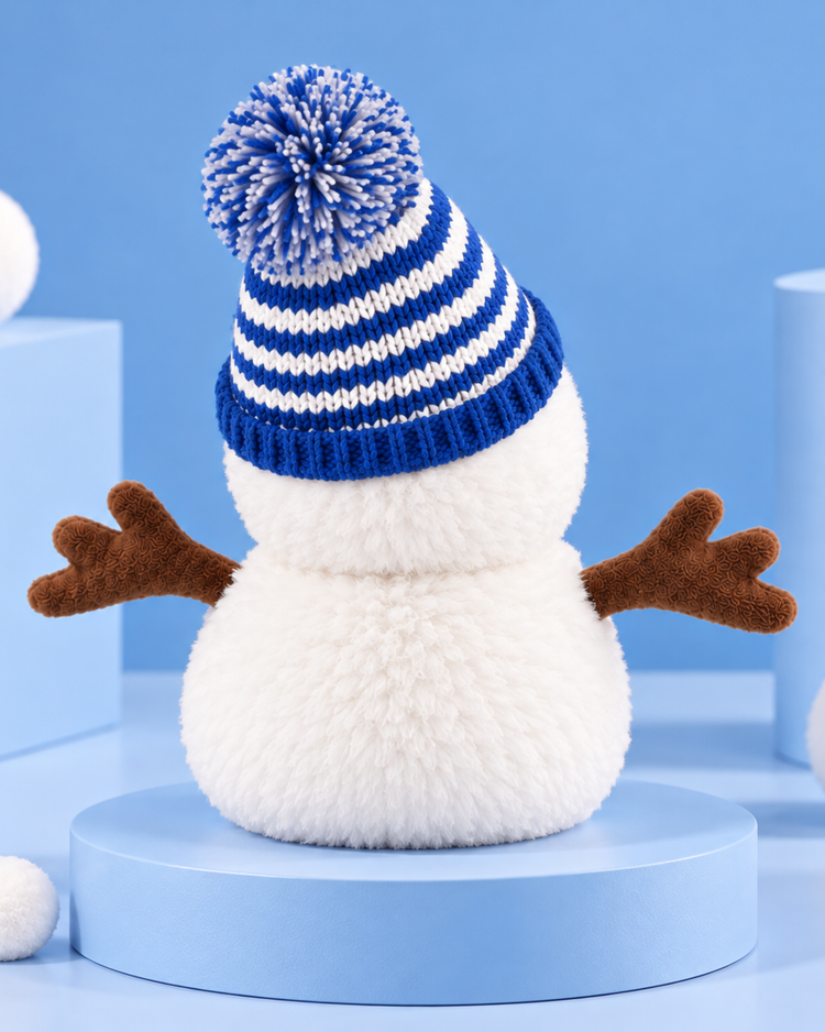 Bouillotte en forme de bonhomme de neige avec texture douce