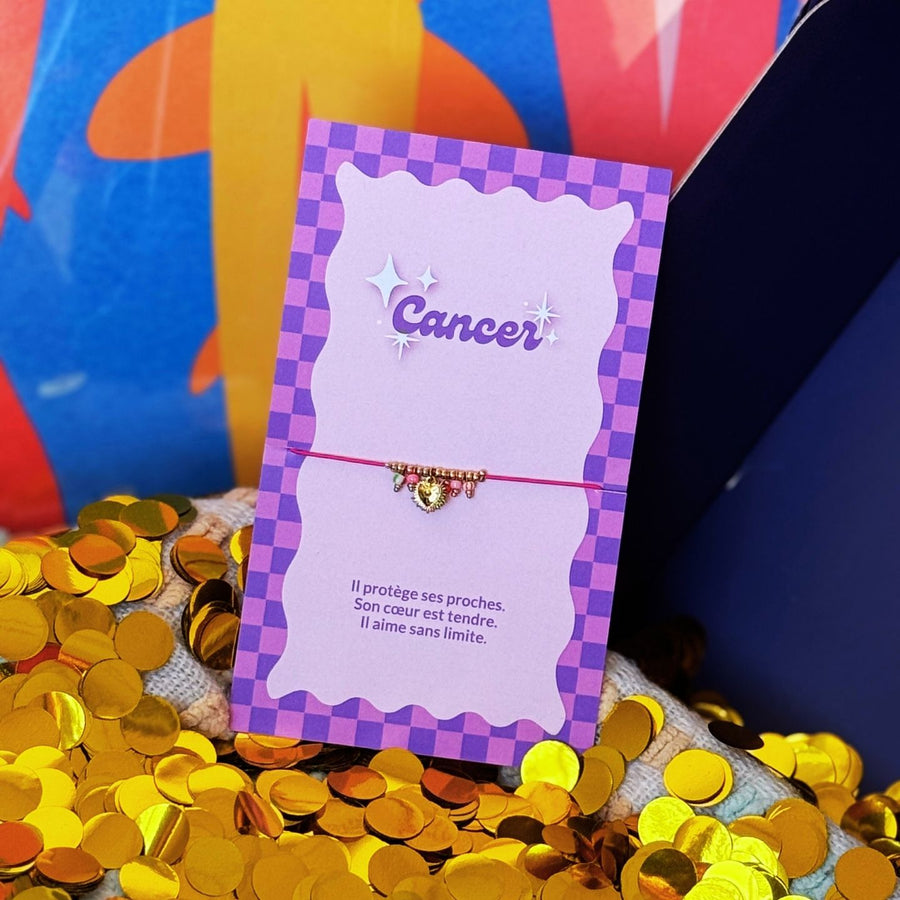 Bracelet Astro Cancer avec perles délicates et fermoir doré