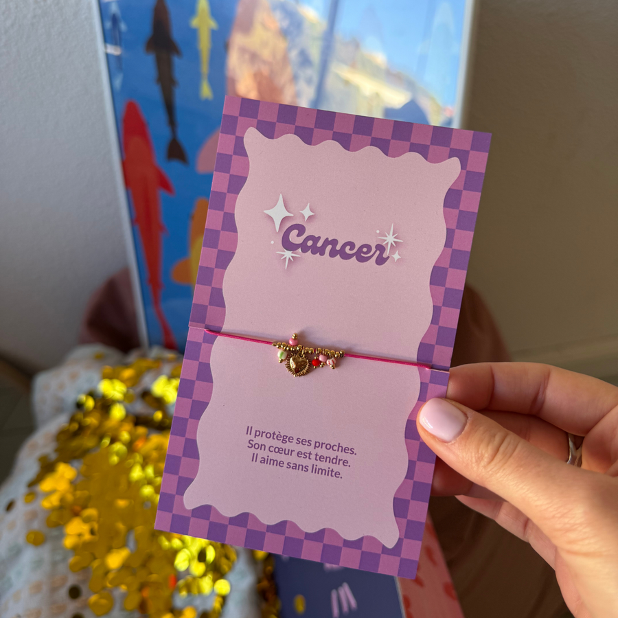 Bracelet Astro Cancer avec perles douces et design délicat