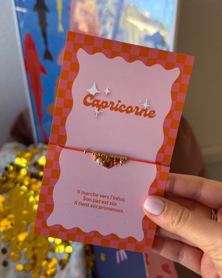 Bracelet en acier inoxydable avec motif Capricorne élégant