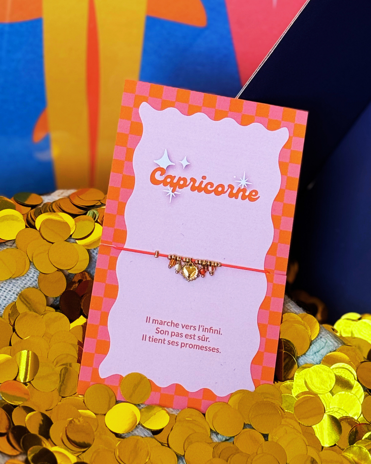 Bracelet en acier inoxydable avec motif Capricorne élégant