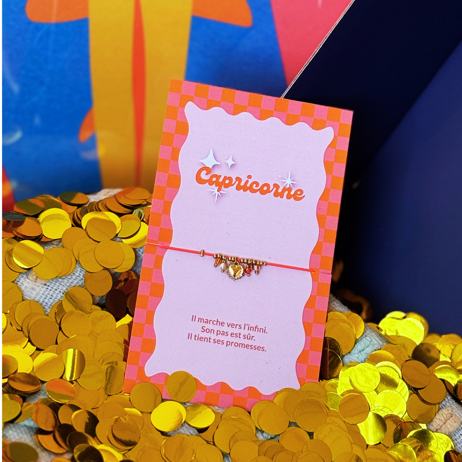 Bracelet en acier inoxydable avec motif Capricorne élégant