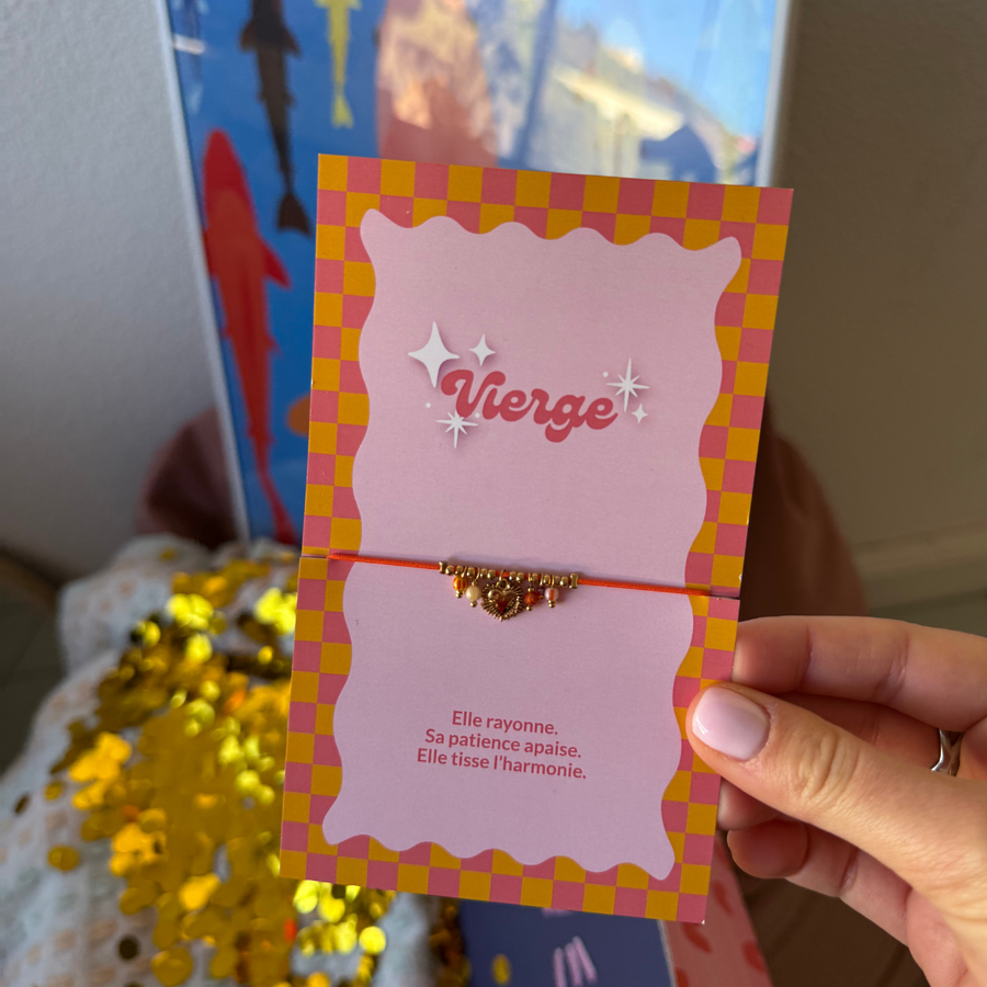 Bracelet Astro Vierge avec perles délicates et détails dorés