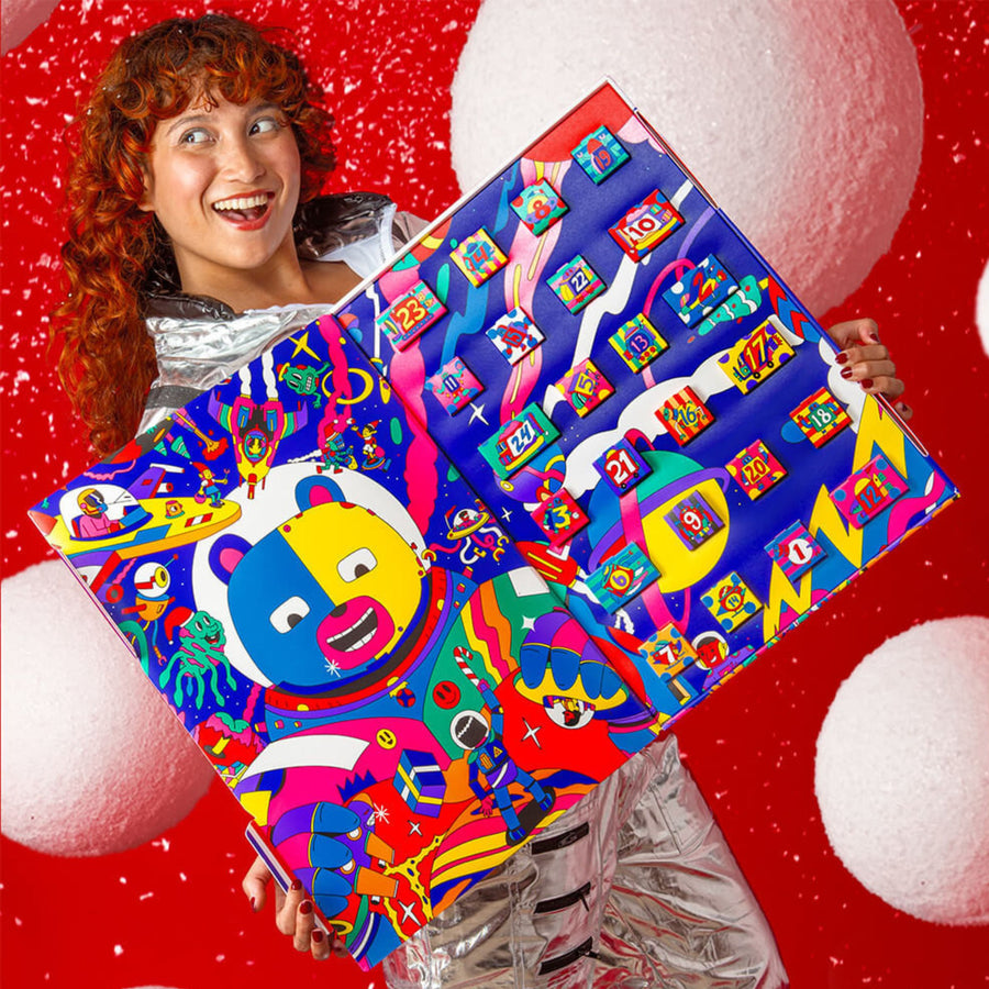 Calendrier de l'Avent avec illustrations colorées et amusantes