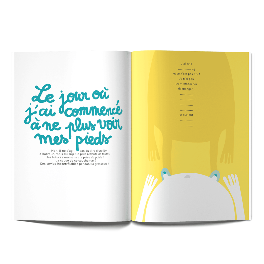 Cahier de grossesse avec illustration douce et couverture texturée