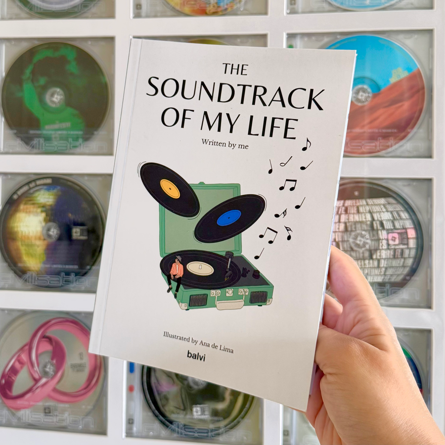 Carnet Playlist avec une couverture illustrée musicale