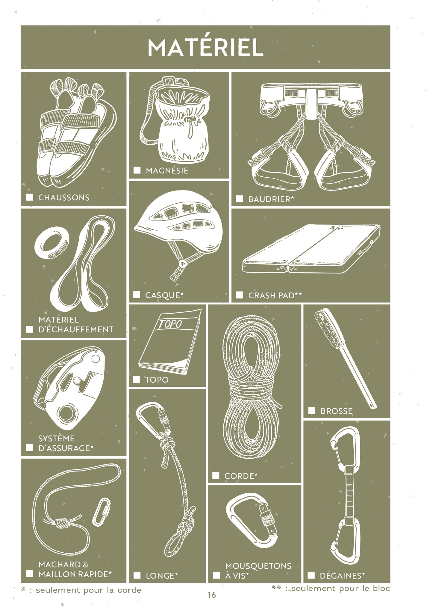 Carnet d'escalade avec couverture texturée et design montagne