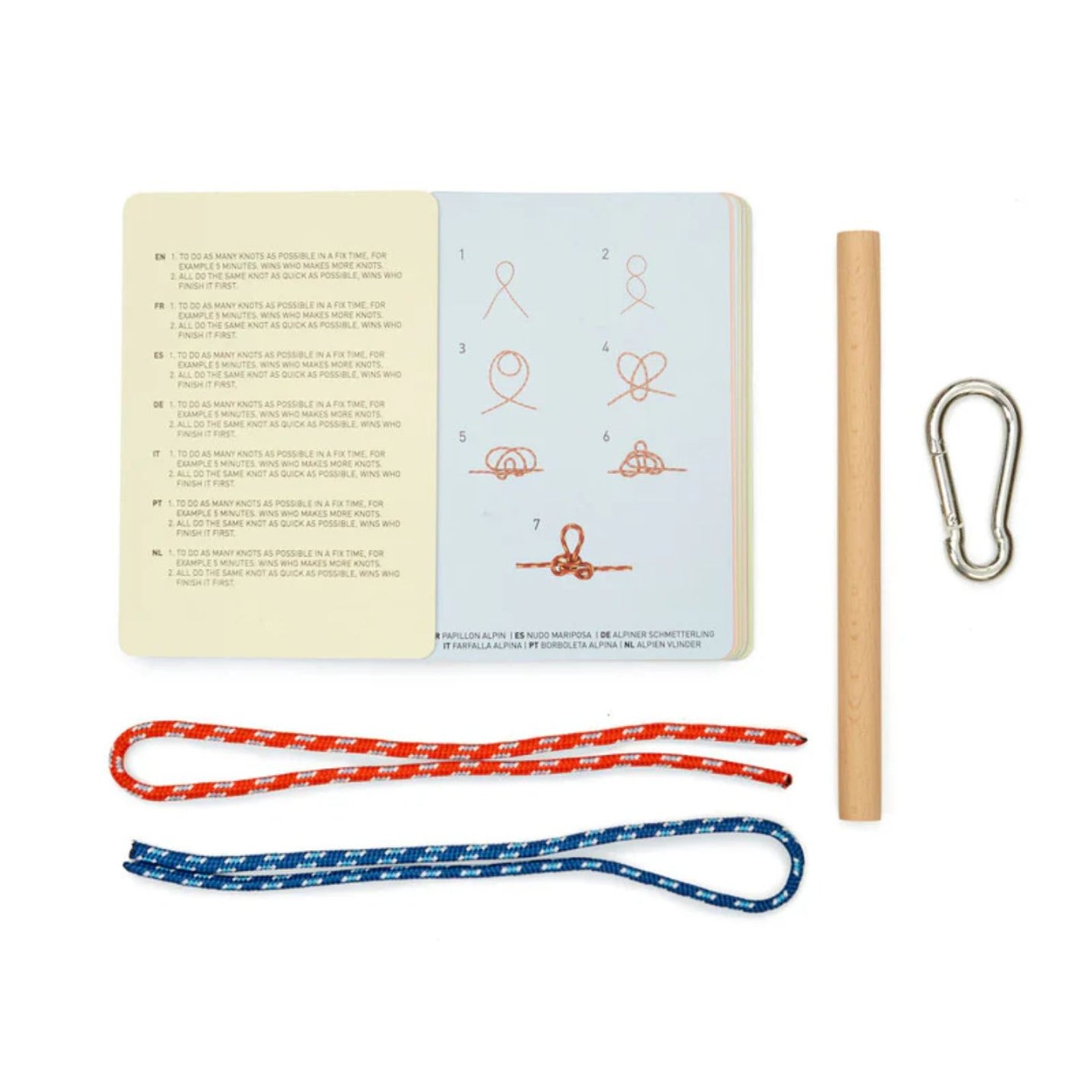 Coffret de casse-tête avec nœuds variés sur fond clair