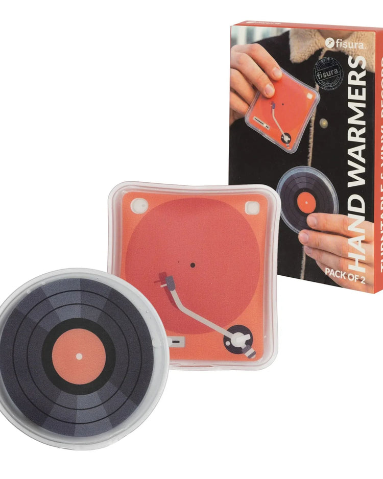 Chauffe-main vinyle avec texture brillante et design rétro