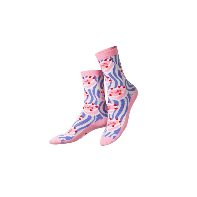 Chaussettes mi-hautes avec motif de gâteau coloré