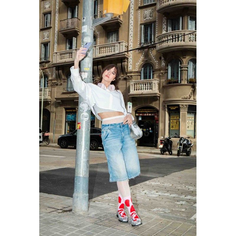 Chaussettes douces avec motif 'self love' en gros plan