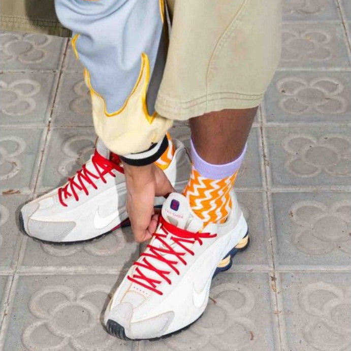 Chaussettes Ramen avec motif trompe l'œil en gros plan