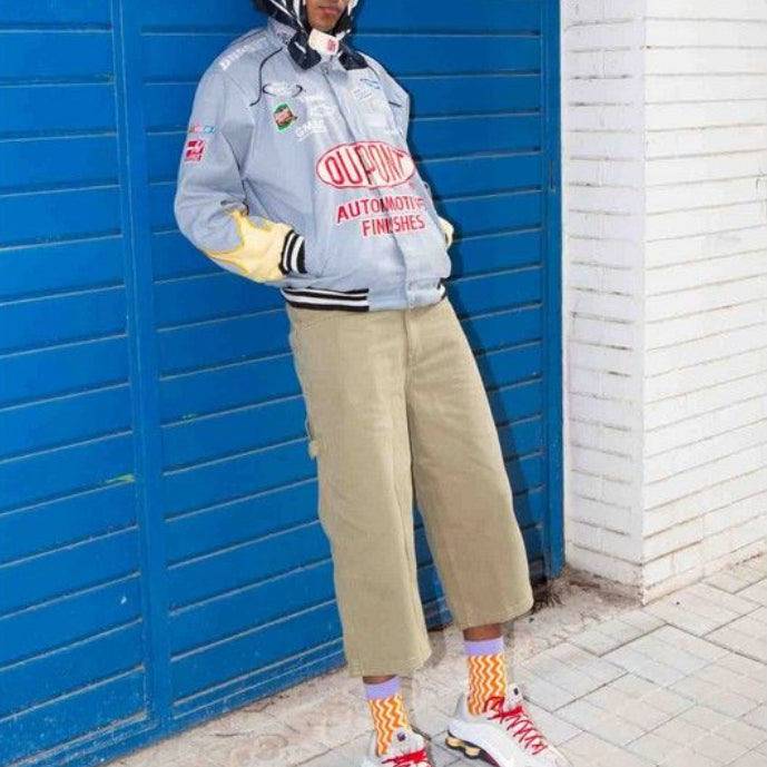 Chaussettes trompe l'oeil Ramen avec motif de nouilles