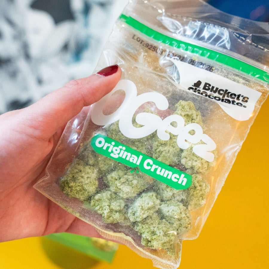 Pochon de chocolat Ogeez Krunch avec riz soufflé et thé Matcha