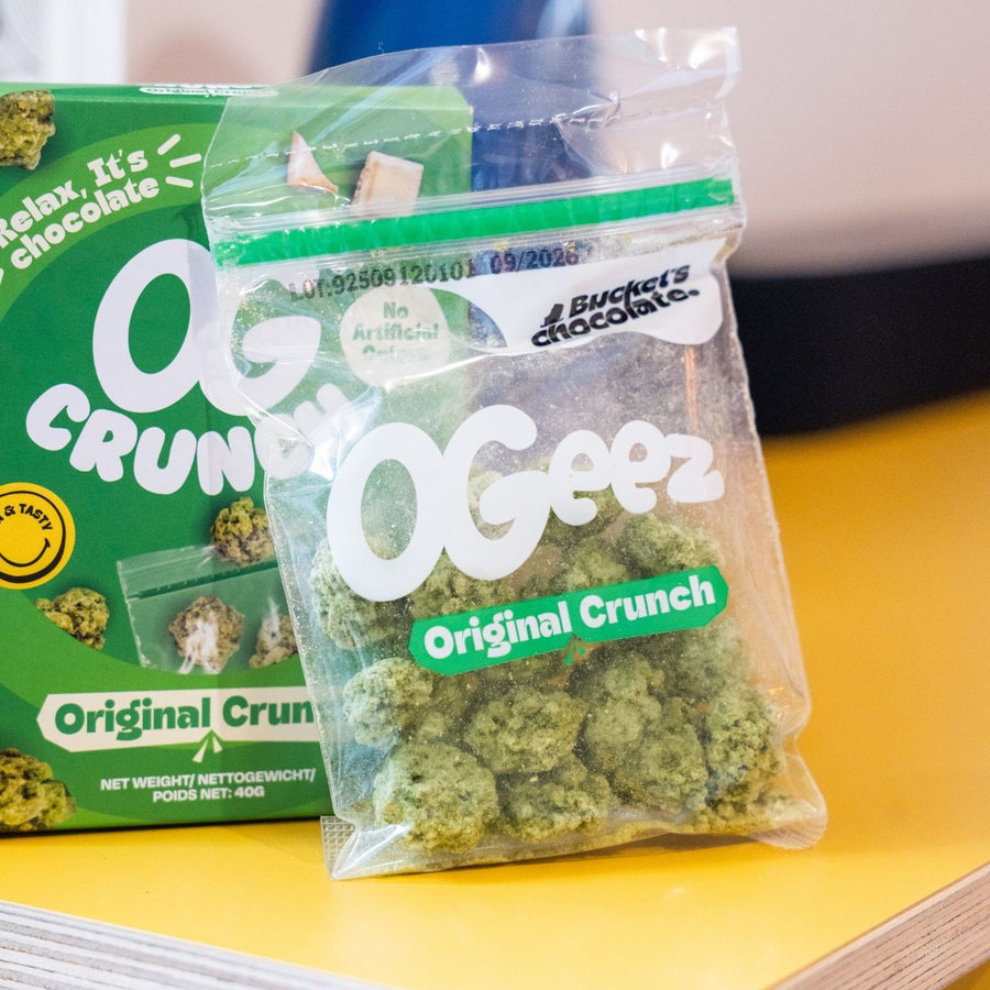 Pochon de chocolat Ogeez Krunch avec riz soufflé et thé Matcha