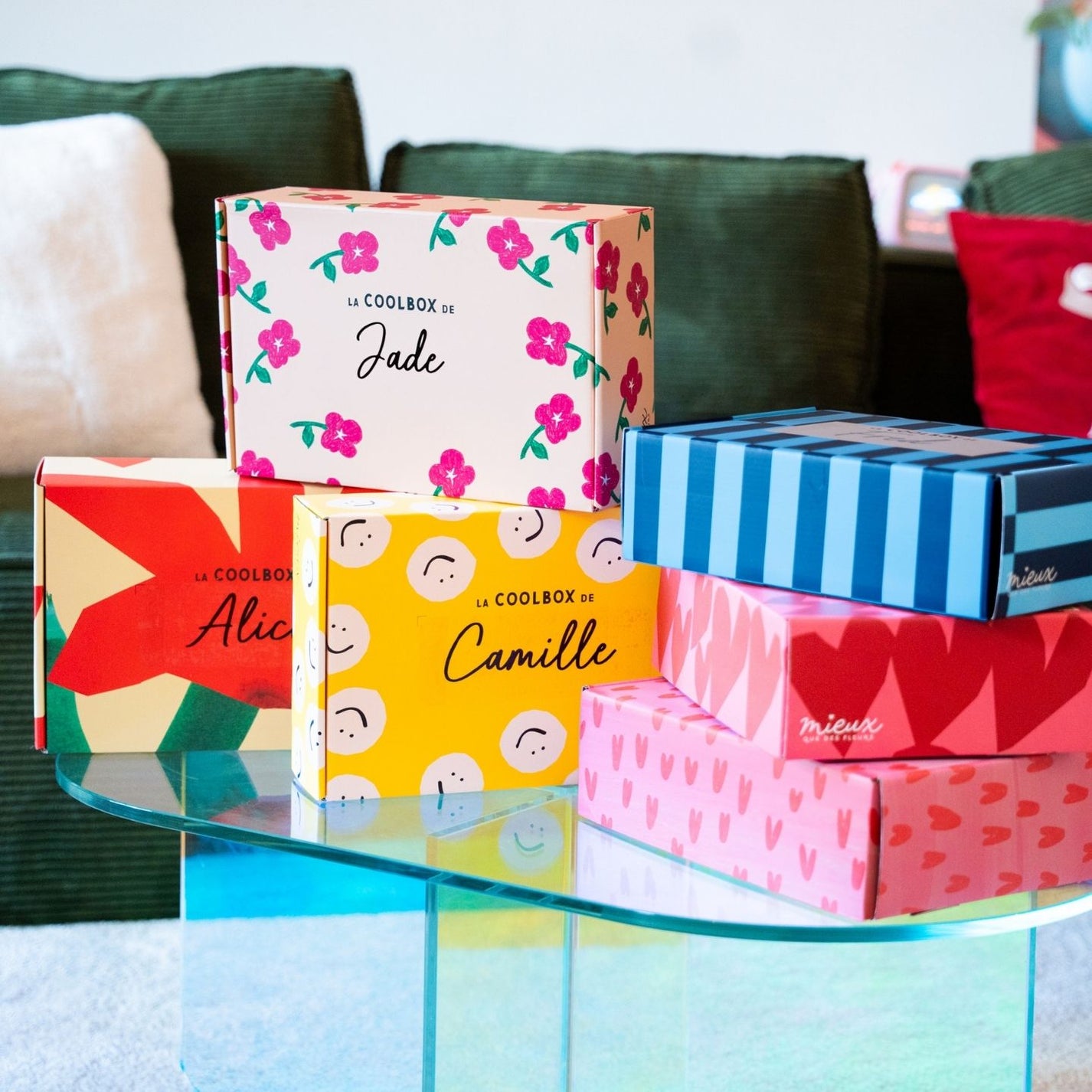 Coolbox personnalisable avec motif coloré et prénom