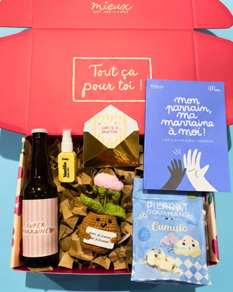 Coffret Marraine avec porte-clés et carte à gratter