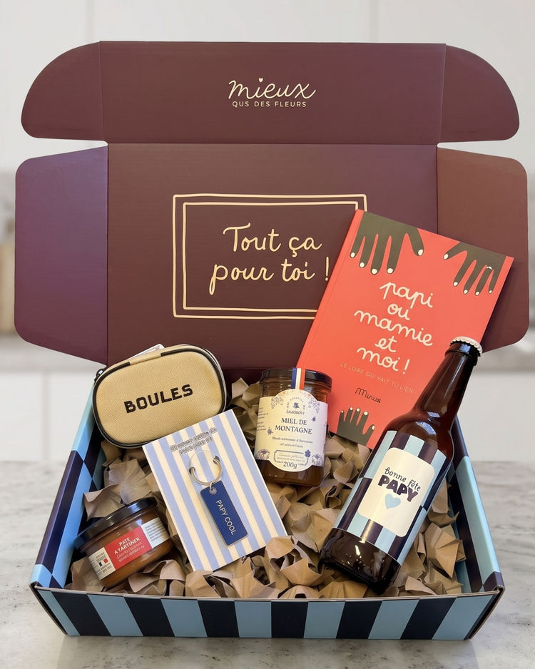 Coffret de bière avec design vintage et étiquette colorée