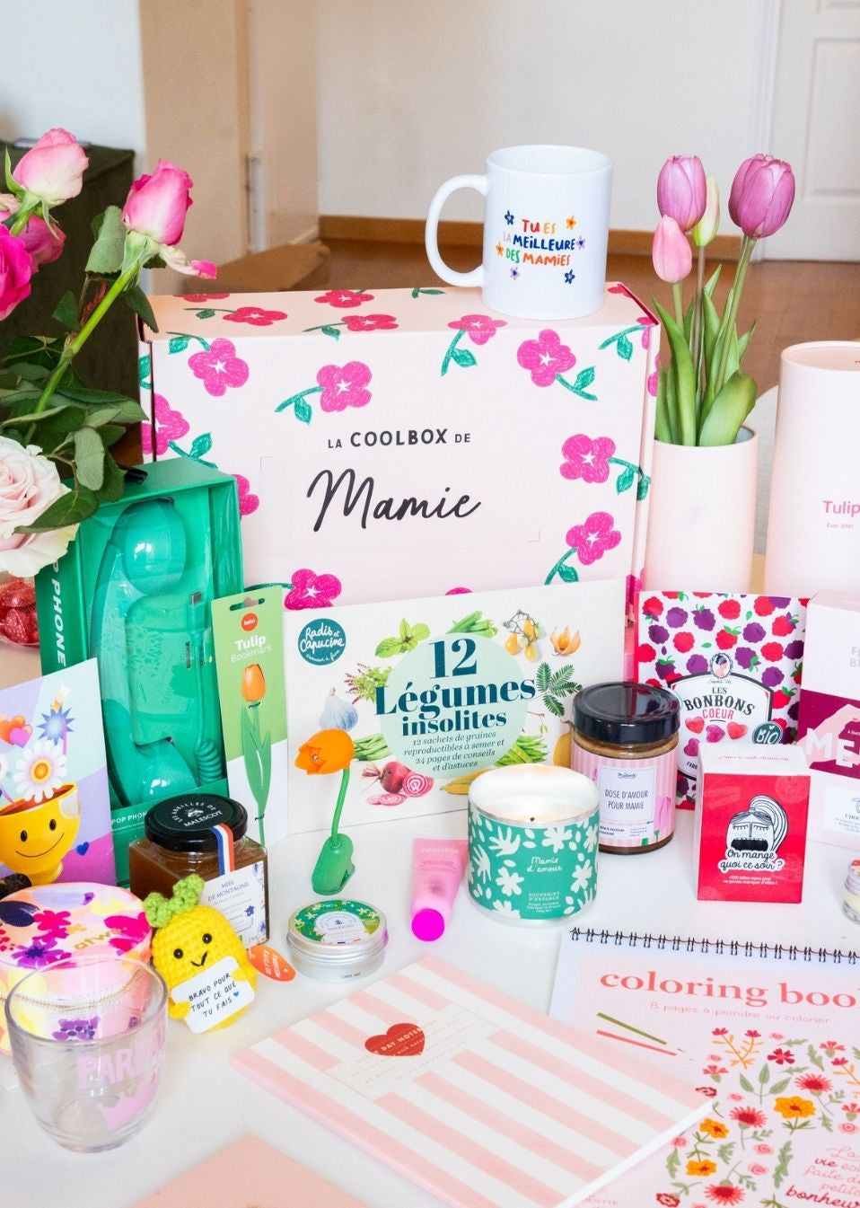 Présentation de la collection de produits pour la fête des mamies
