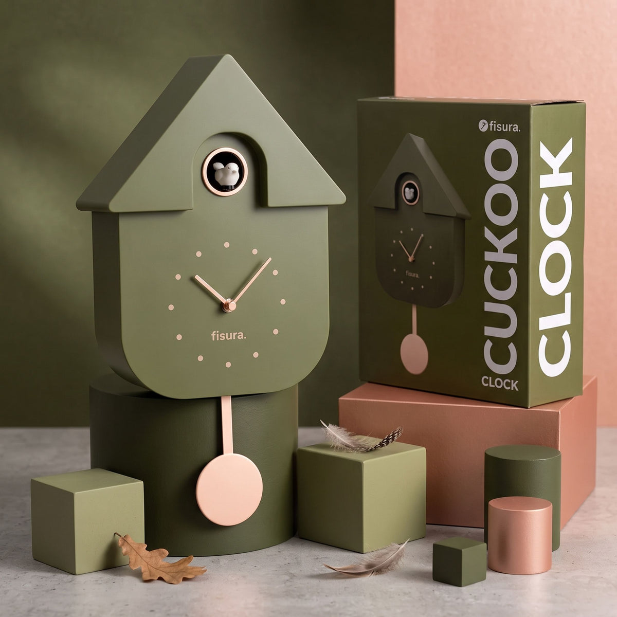 Horloge oiseau Fisura avec design élégant et détails colorés
