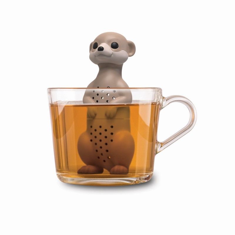 Infuseur à thé suricate en position debout, prêt à infuser