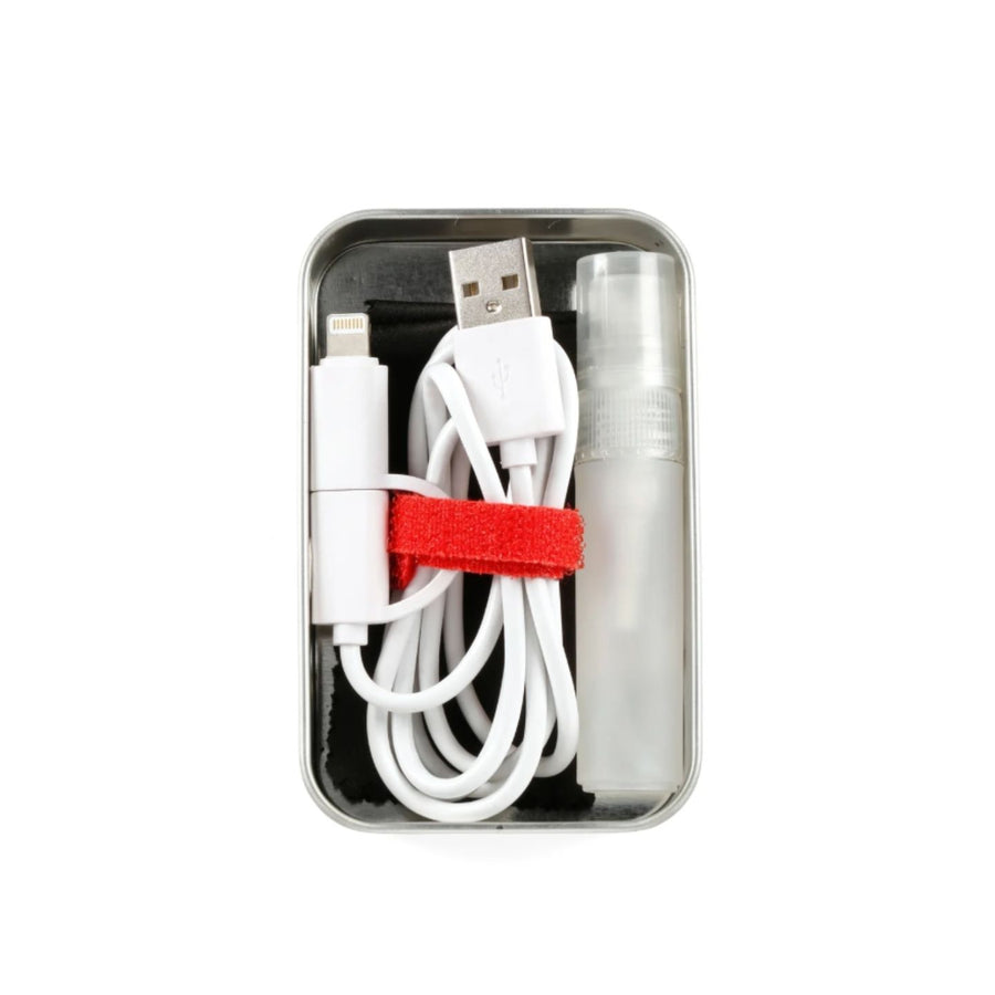 Kit de secours pour téléphone avec câble USB et chiffon microfibre
