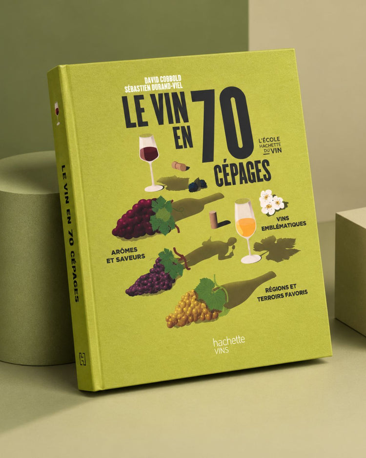 Couverture du livre sur les cépages du vin, design élégant