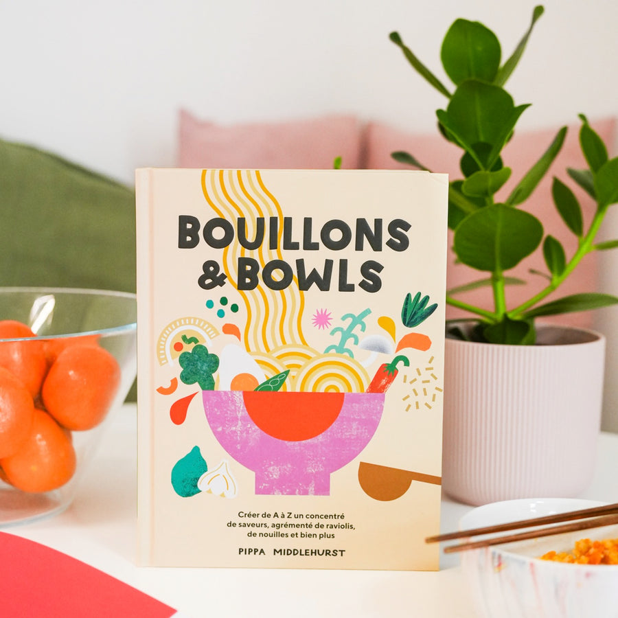 Couverture du livre de recettes avec des illustrations colorées.