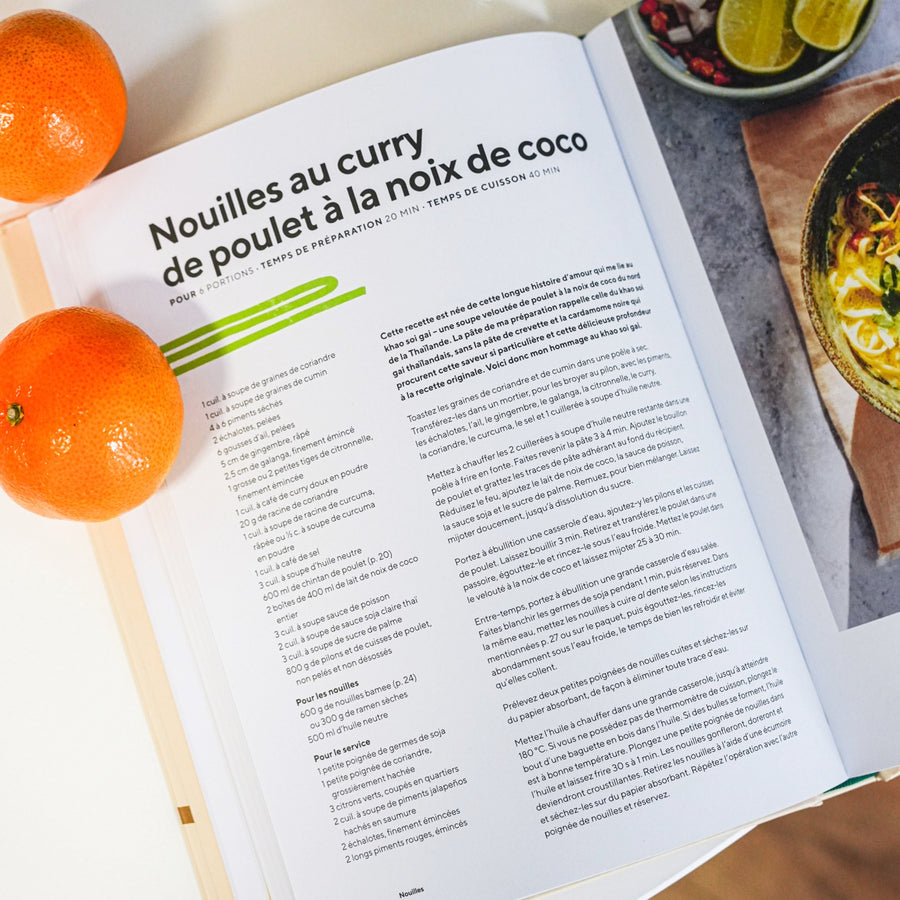 Couverture du livre de recettes avec des illustrations colorées.