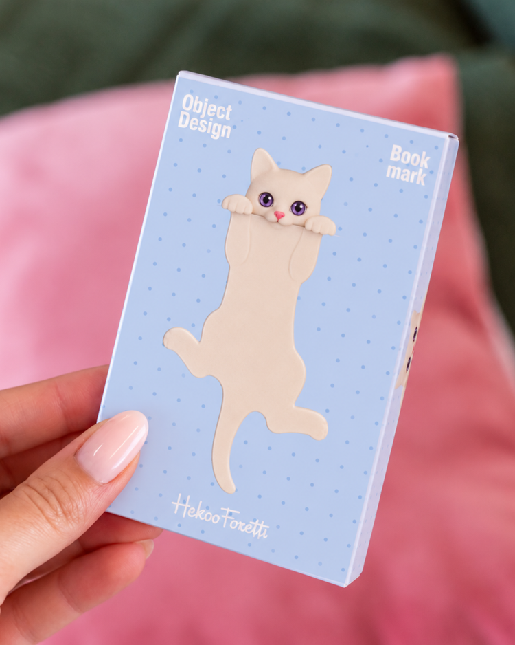 Marque-page en forme de chat avec un design minimaliste