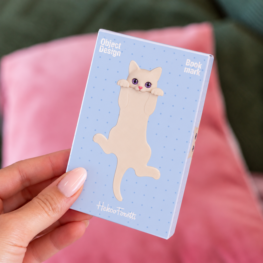Marque-page en forme de chat avec un design minimaliste