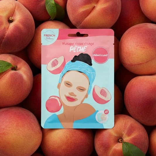 Masque visage adoucissant à la pêche, texture crémeuse et douce