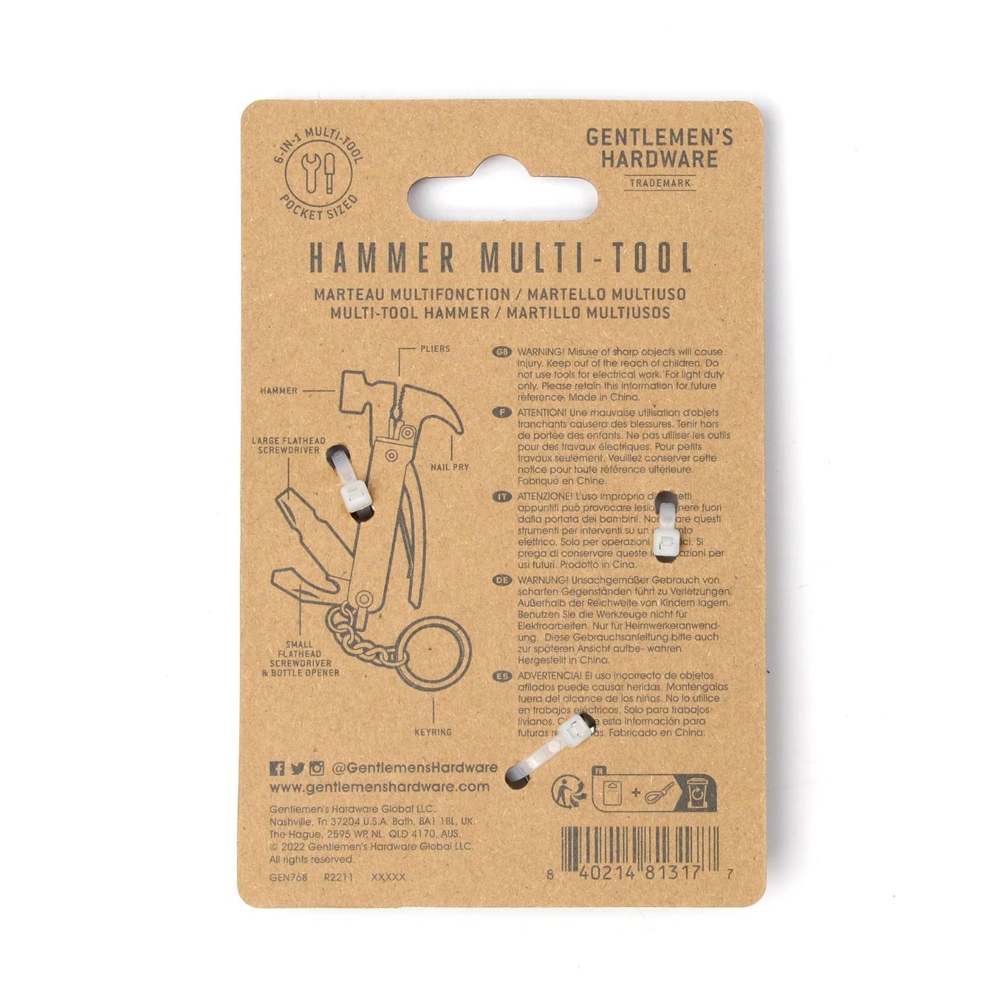 Mini marteau multi-usages avec texture métallique brillante
