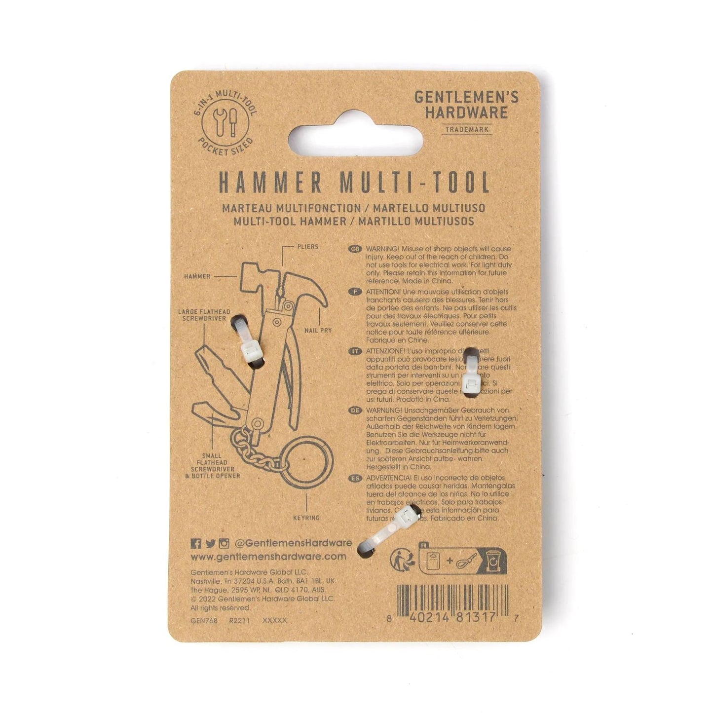 Mini marteau multi-usages avec texture métallique brillante