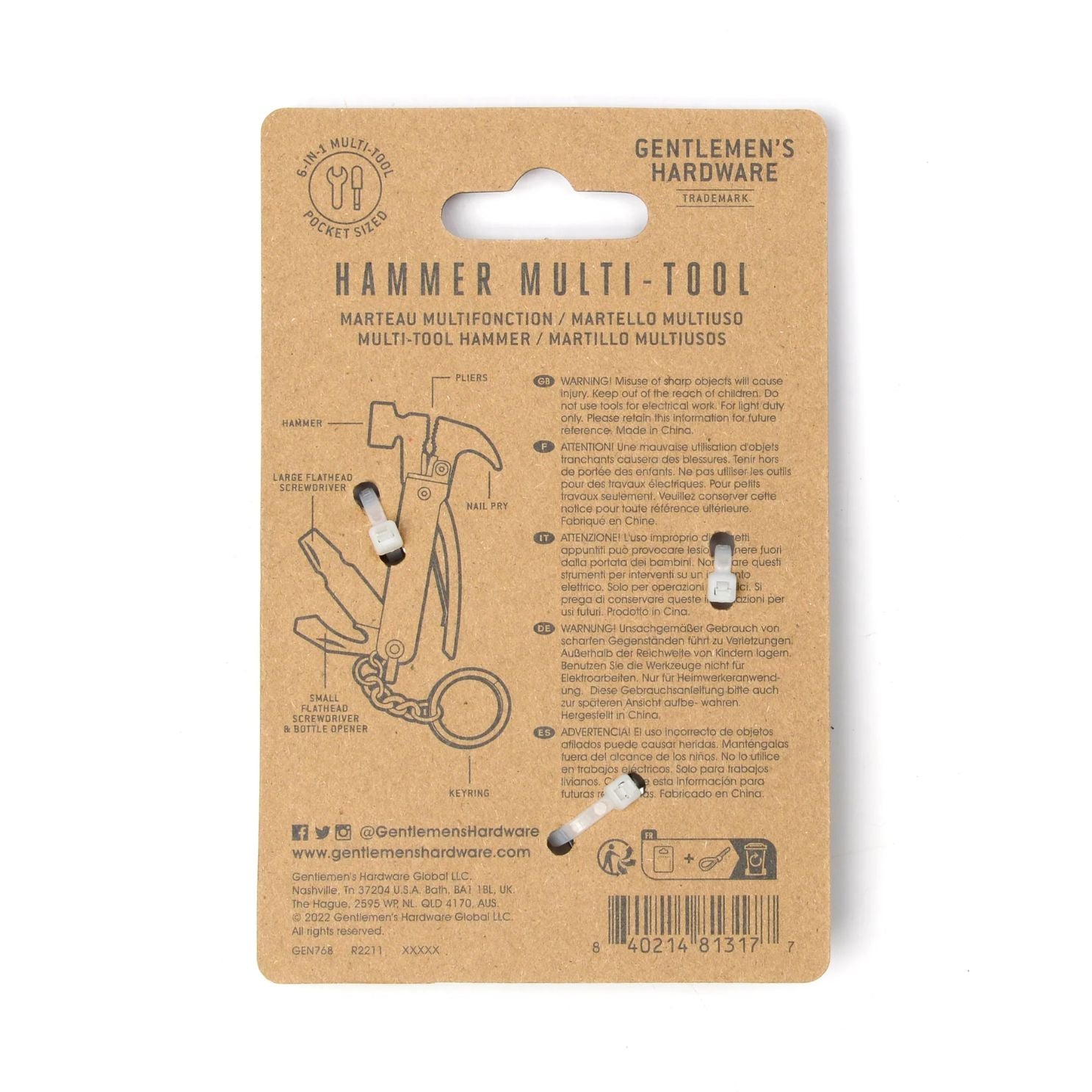 Mini marteau multi-usages avec texture métallique brillante