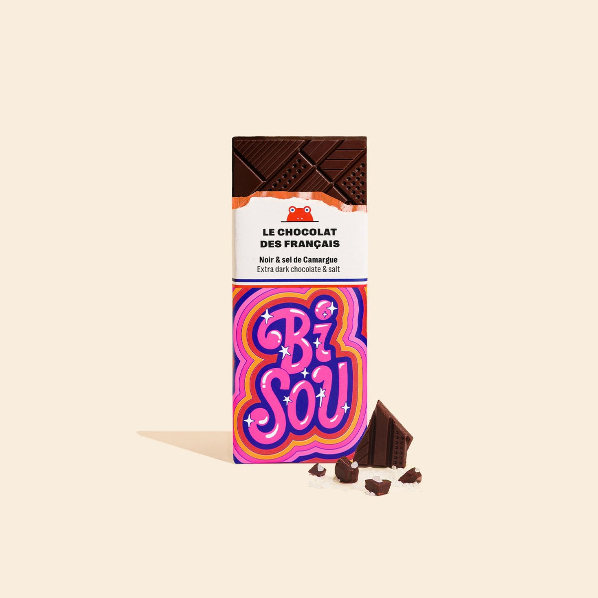 Mini tablette de chocolat Bisou avec un design élégant et raffiné