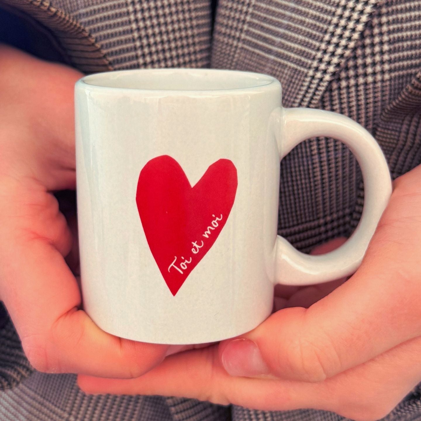Mini mug Toi et Moi avec cœur rouge sur le devant