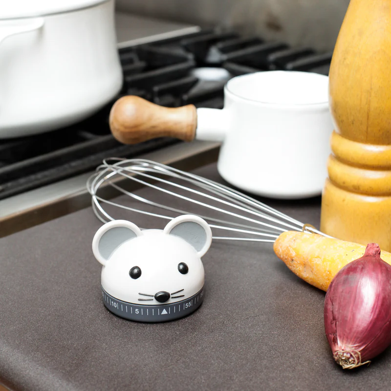 Minuteur en forme de souris avec oreille en relief