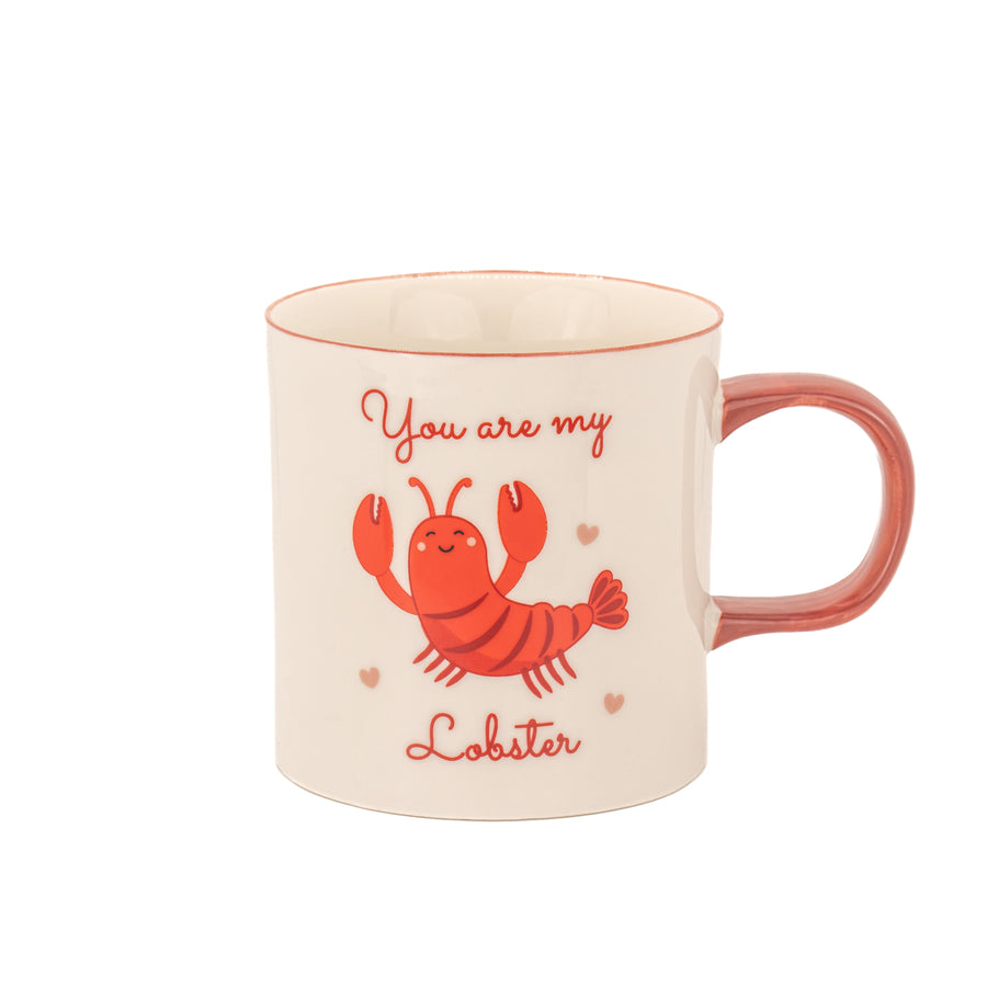 Mug avec motif de homard, message d'amour en relief